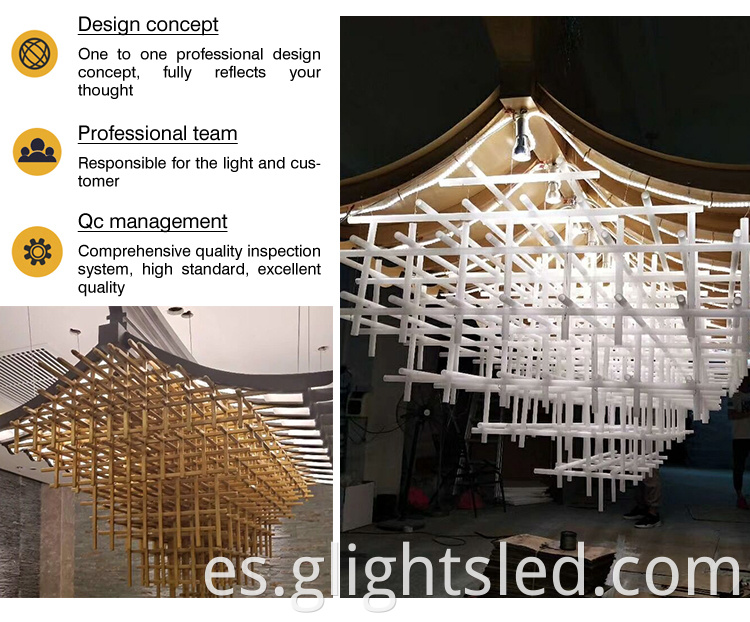 Lámparas de diseñador modernas personalizadas decoración del hogar Luz colgante de araña de madera de lujo